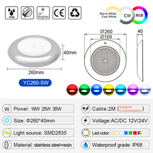 Nueva Lámpara LED Decorativa para <span class=keywords><strong>Piscina</strong></span>, Sumergible IP68, Rellena de Resina, Luz LED RGB para <span class=keywords><strong>Piscina</strong></span>, al Mejor <span class=keywords><strong>Precio</strong></span> - Product Image 3