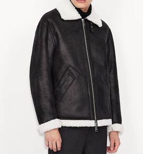 Top Selling New Arrival <b>Men's</b> Genuine <b>Leather</b> <b>Jacket</b> Zipper Closure Turn Down Collar Solid Black Regular Fit Autumn Outerwear - Product Image 5