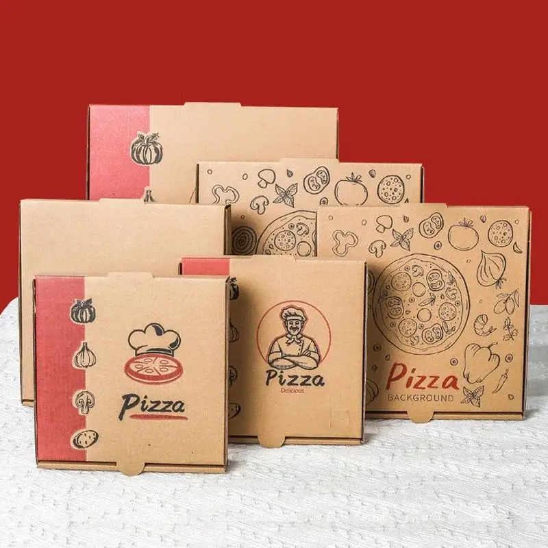 Cajas para pizza de cartón corrugado de 9 pulgadas y 12 pulgadas con logotipo personalizado al por mayor