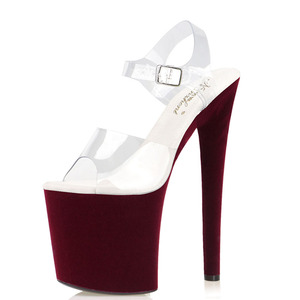 Nuevas Sandalias de Tacón Alto de Plataforma de 8 Pulgadas Color Vino Tinto, Sexy, para Pole Dance, Club, Baile en Barra, Verano, para Mujer - Product Image 2