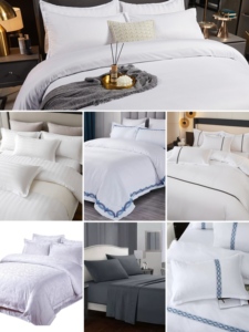 Parures de lit d'hôtel OEM 200TC-300TC Draps en coton de luxe Taille King <span class=keywords><strong>Queen</strong></span> Vente en gros - Product Image 5