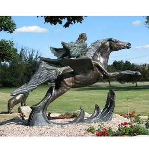 Personalizado grandes esculturas de jardim ao ar livre de fundição de bronze escultura cidade vida tamanho estátuas de cavalos para venda