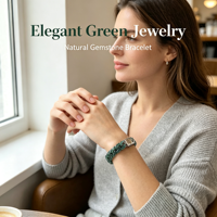 Bracelet en jadéite bleue naturelle, chaîne cubaine en jade de type glace, chaîne hip-hop pour hommes et femmes, bijoux en acier titane, cadeau
