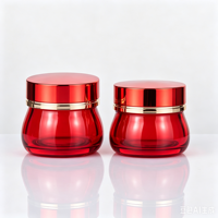 Pots en verre rouge de luxe 100g pour crème capillaire, beurre corporel, sel de bain, crème visage, emballage cosmétique