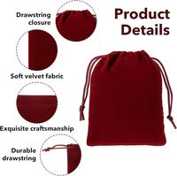 Pochette en velours avec cordon de serrage pour accessoires de téléphone portable et emballage d'électronique grand public