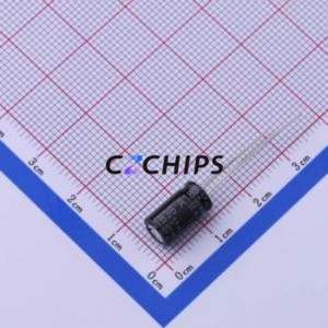 Condensateur électrolytique en aluminium à montage traversant 100YXJ22M6.3X11, D6.3xL11mm 22uF 20% 100V 267mA-100kHz - Product Image 2