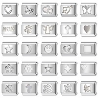 Bracelet modulaire en acier inoxydable à maillons entrelacés, breloques italiennes DIY, étoile, cœur, papillon, cadeau pour ami