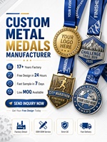 Medallas Metálicas Personalizadas Premium con Diseño Original en Relieve Profundo, Acabados Mixtos y Cinta con Marca para Reconocimiento Exclusivo