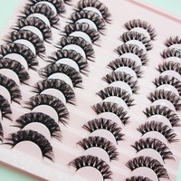 20 paires de faux cils 3D naturels en vison synthétique, cils épais faits à la main, cils en bande complète pour le maquillage quotidien