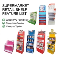 Étagère de présentation au sol en PVC moderne et écologique pour supermarché, présentoir pliable en PVC ondulé