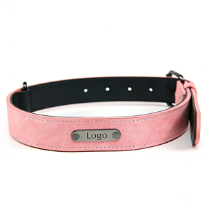 Collier pour chien personnalisé avec logo, nom et identification, réglable, en PU coloré de luxe, pour les promenades en extérieur - Product Image 5