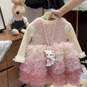 Girls Fleece Lined Tutu Dress Long Sleeve Breathable Princess Dress For Baby Girls Autumn Winter Korean Style - Product Image 4