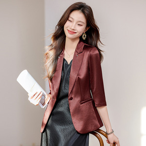 Women's Blazer Three Quarter Sleeve Summer Breathable Suit Jacket For Petite Women High End Thin Style - Product Image 4