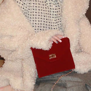 Ensemble de vêtements tricotés et jouets en velours rouge, jupe, Textile d'hôtel, tissu en velours, pour costumes de noël - Product Image 6