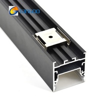 Profilé en aluminium noir double couche 35 mm pour LED avec diffuseur opale et couvercle de lampe micro-prismatique