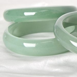 YMHOP Green Natural Jade <b>Bangle</b> <b>Bracelet</b> For Women Healing Protection Good Luck Fengshui Jewelry - Product Image 5