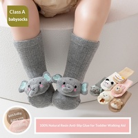 Chaussettes antidérapantes en tricot à talon ouvert pour nouveau-nés, motif dessin animé, collection printemps/automne, vente en gros