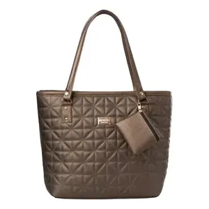 Bolso Tote para Mujer, de Cuero PU y Tela Acolchada, Gran Capacidad, para Todas las Temporadas, Estilo Simple para Ocasiones Informales - Product Image 1