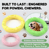 Jouet à mâcher interactif pour chien en silicone de qualité alimentaire en forme d'anneau avec logo personnalisé pour le nettoyage des dents et le soulagement des douleurs molaires