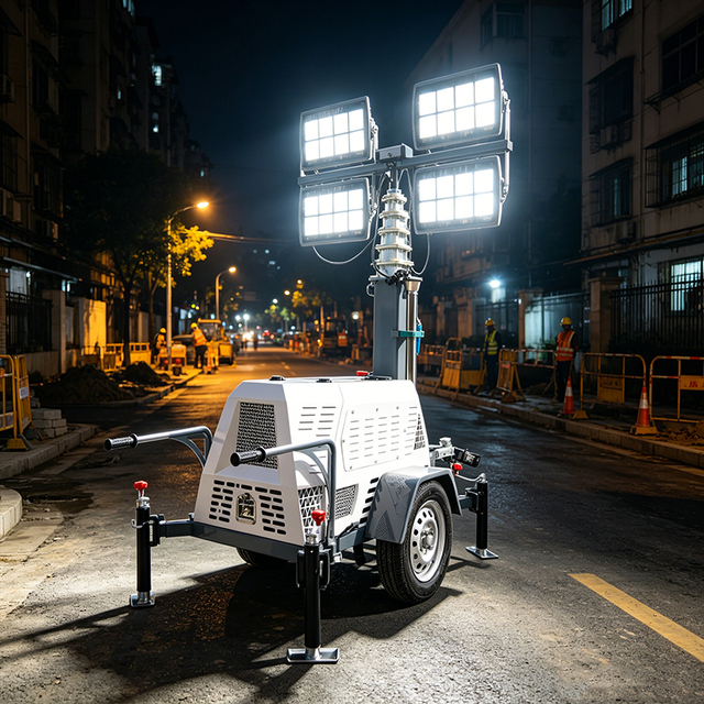 Dustproof Hydroponic Tower with Lights Mobile Solar Light Tower Portable Led Light Tower