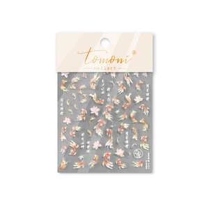 TSZS 5D Soft Relief Goldfish Nail Art Stickers <span class=keywords><strong>Flor</strong></span> <span class=keywords><strong>de</strong></span> <span class=keywords><strong>loto</strong></span> brillante Koi Lotus Estilo chino Manicura Calcomanías Accesorios - Product Image 6