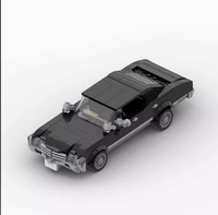 Domestic MOC-59771 1967 Snowsuit Blue and Black Impala, Modèle de voiture 8 voies à construire soi-même, Blocs de construction, Vente en gros transfrontalière