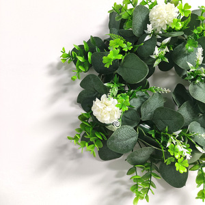Eucalyptus Money Grass Lavender Artificial Flower Wreath Grass Door Ring Wedding Outdoor <b>Wall</b> Hanging <b>Decoration</b> - Product Image 4