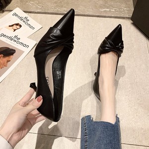 Chaussures fines à talons hauts polyvalents de style français, avec semelle rembourrée et élargie, pour femmes grandes tailles - Product Image 2
