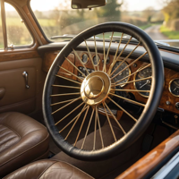 Volant personnalisé de 15 pouces à 32 rayons, style rétro, fil doré, volant vintage pour Chevrolet Impala