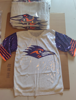 T-shirt tunique brodé pour femme UTSA, robe en jersey à sequins, robe de football scintillante, écologique pour UTSA