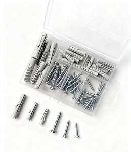 66 pièces Kit d'ancres et goujons de fixation pour cloisons sèches, plaques murales creuses et carreaux, avec goujons en nylon et <span class=keywords><strong>vis</strong></span> à percussion - Product Image 1