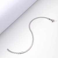 Bracelet ajustable en acier inoxydable plaqué or 18 carats de 3 mm, chaîne chevrons, maille serpent plate, résistant au ternissement, étanche, minimaliste