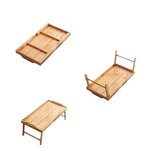 <b>Foldable</b> Bed <b>Table</b> 60x35x28cm <b>Wooden</b> Minimalist Design For Bedroom Floor Use - Product Image 3