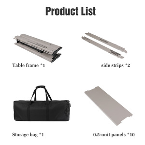 <span class=keywords><strong>Tavolo</strong></span> IGT Portatile Moderno Regolabile in Altezza in Alluminio con Borsa da Trasporto per Picnic, Campeggio e Cucina all'Aperto - Product Image 6