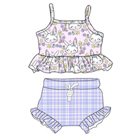 Vente en gros de haut court pour la Saint-Valentin chemise Bloomer Shorts 2 pièces ensembles de tenues d'été pour filles ensembles de salon pour enfants
