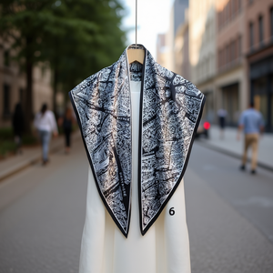 Sciarpa triangolare multifunzionale 135x60 cm con design stampato per donna e uomo, accessorio di moda - Product Image 2