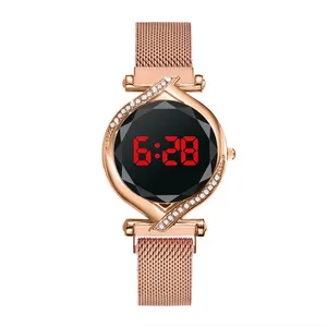 Drop Shipping Mode Vrouwen Polshorloges Luxe Dames Rode Led Digitale Horloges Logio Feminino