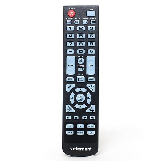 Universal TV Remote Control with USB Button - Black IR Transmitter Featuring Playback Buttons for Home Entertainment