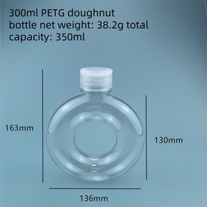 Bán Buôn 350Ml/500Ml PP Nhựa Doughnut-Hình Chai Với Vít Cap Dễ Thương Vòng Cup Cho Đồ Uống Sữa Trà Nước Trái Cây Soda - Product Image 4