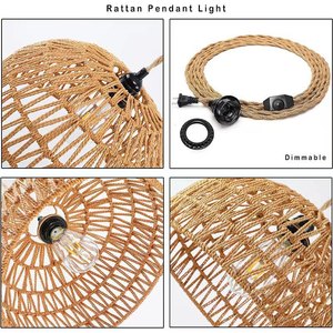 Lampes suspendues tissées en gros, luminaire suspendu en rotin, lampes suspendues, cordon de branchement, luminaire suspendu à brancher sur une <span class=keywords><strong>prise</strong></span> <span class=keywords><strong>murale</strong></span> - Product Image 5