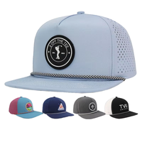 Casquettes de baseball personnalisées OEM avec logo, design snapback à visière, trous découpés au laser, protection solaire, style sportif, tissu Oxford uni