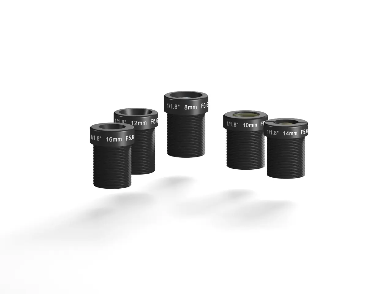Lente de câmera de automação de fábrica, montagem de 1/3" f12mm Fno 5.6 de alta transparência, 6MP, mini-lente de alta resolução, montagem M12
