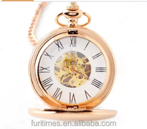 توربيون ووتش التلقائي <span class=keywords><strong>Moonphase</strong></span> الميكانيكية ساعة جيب فضة الهيكل العظمي الميكانيكية التلقائي ساعة جيب - Product Image 5