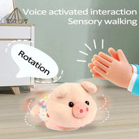 Jouet en peluche de cochon électrique, jouet animal dansant à commande vocale, poupée de cochon qui tourne
