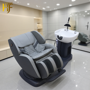 Chaise de lavage inclinable de salon de coiffure de lit de shampooing de massage de rotation de 360 ° avec la fonction complète de massage de corps - Product Image 6