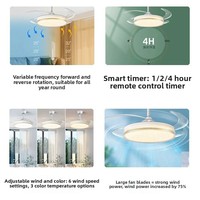 Ventilateur de plafond LED invisible de 42 pouces avec télécommande, lumière à couleur variable, design moderne, rétractable, 220V