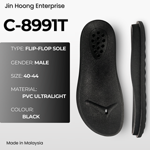 Sandalias de PVC Negras para Hombre Jin Hoong C-8991T, Suela Exterior Ligera y Cómoda, Plantilla Integrada de 30 mm de Grosor, Antideslizante - Product Image 1
