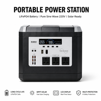 Station d'alimentation solaire portable 2400W/3000W/5000W MPPT RV Port UPS à onde sinusoïdale pure avec batterie LiFePO4 et télécommande pour recharge de voiture