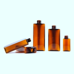 Chai Hình Chữ Nhật Phẳng Vuông Nhựa Mới Tùy Chỉnh Thiết Kế 50Ml 100Ml 200Ml <span class=keywords><strong>250Ml</strong></span> 400Ml 500Ml Rỗng Hổ Phách Mỹ Phẩm Vật Nuôi - Product Image 4