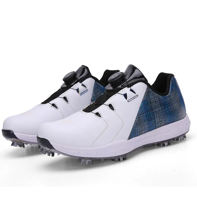 Zapatos de golf de cuero de microfibra para mujer, zapatos de Golf profesionales impermeables para hombres, suela de picos impermeable, cuero personalizado